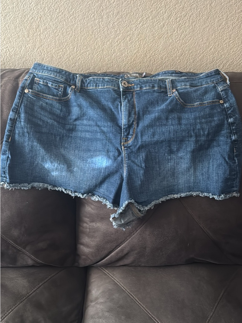 TORRID Women's Frayed Hem Denim Shorts - Blue